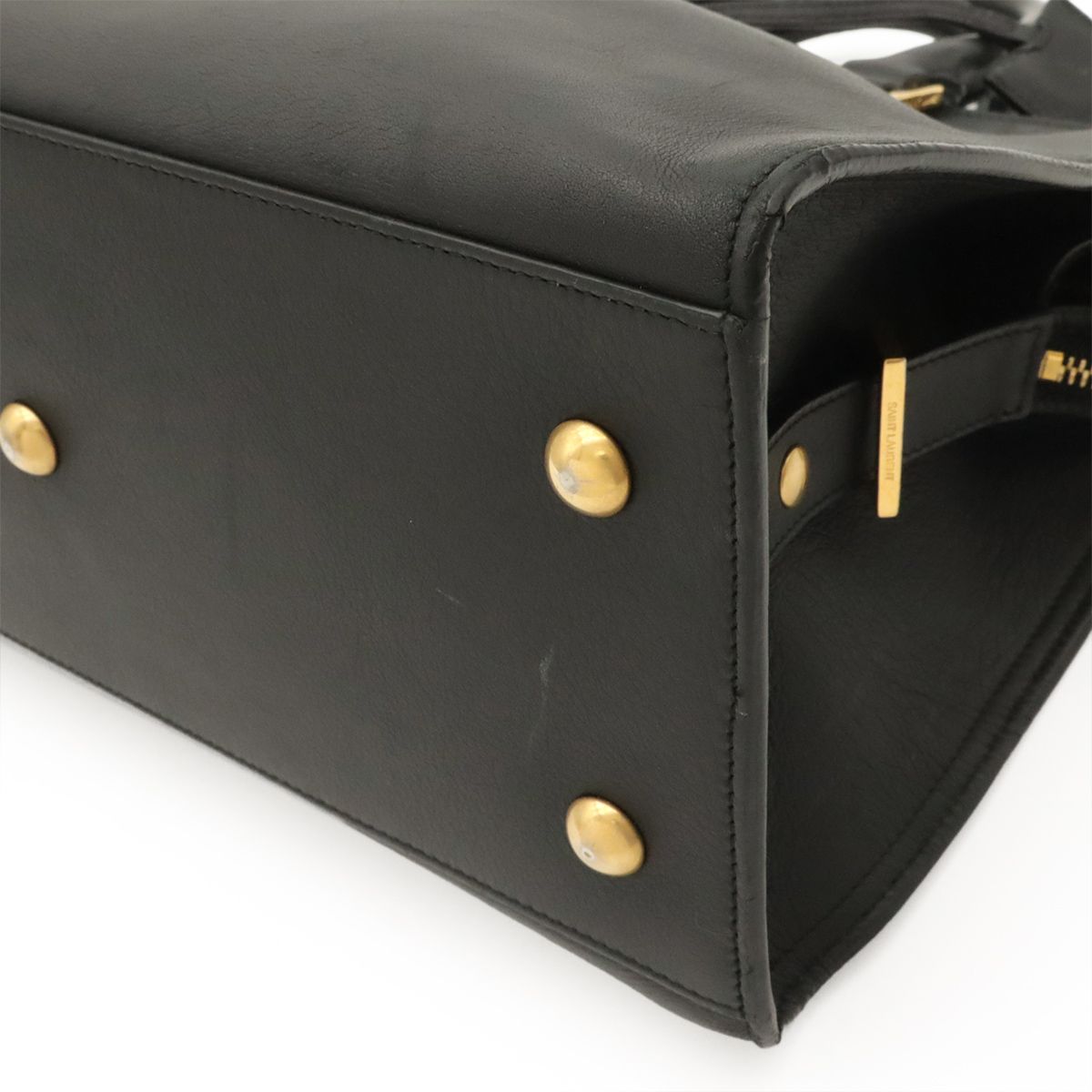 Saint Laurent Paris YSL Line Petit Cabas 2-Way Shoulder Bag Leather Black — view 3