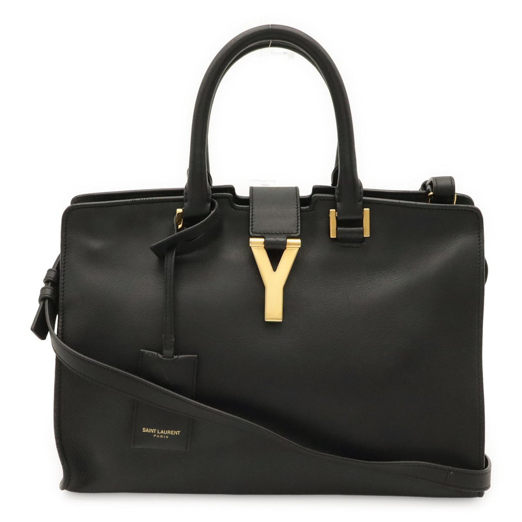 Saint Laurent Paris YSL Line Petit Cabas 2-Way Shoulder Bag Leather Black
