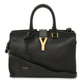 Saint Laurent Paris YSL Line Petit Cabas 2-Way Shoulder Bag Leather Black