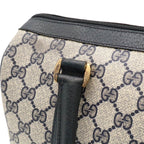 Gucci Vintage GG Plus Sherry Line Mini Boston Bag Leather Beige Navy 116.02.006 — view 6