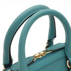 Gucci Interlocking G 2-Way Shoulder Bag Crossbody Leather Emerald Blue Gold — view 4