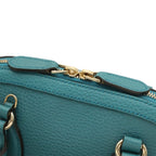 Gucci Interlocking G 2-Way Shoulder Bag Crossbody Leather Emerald Blue Gold — view 6