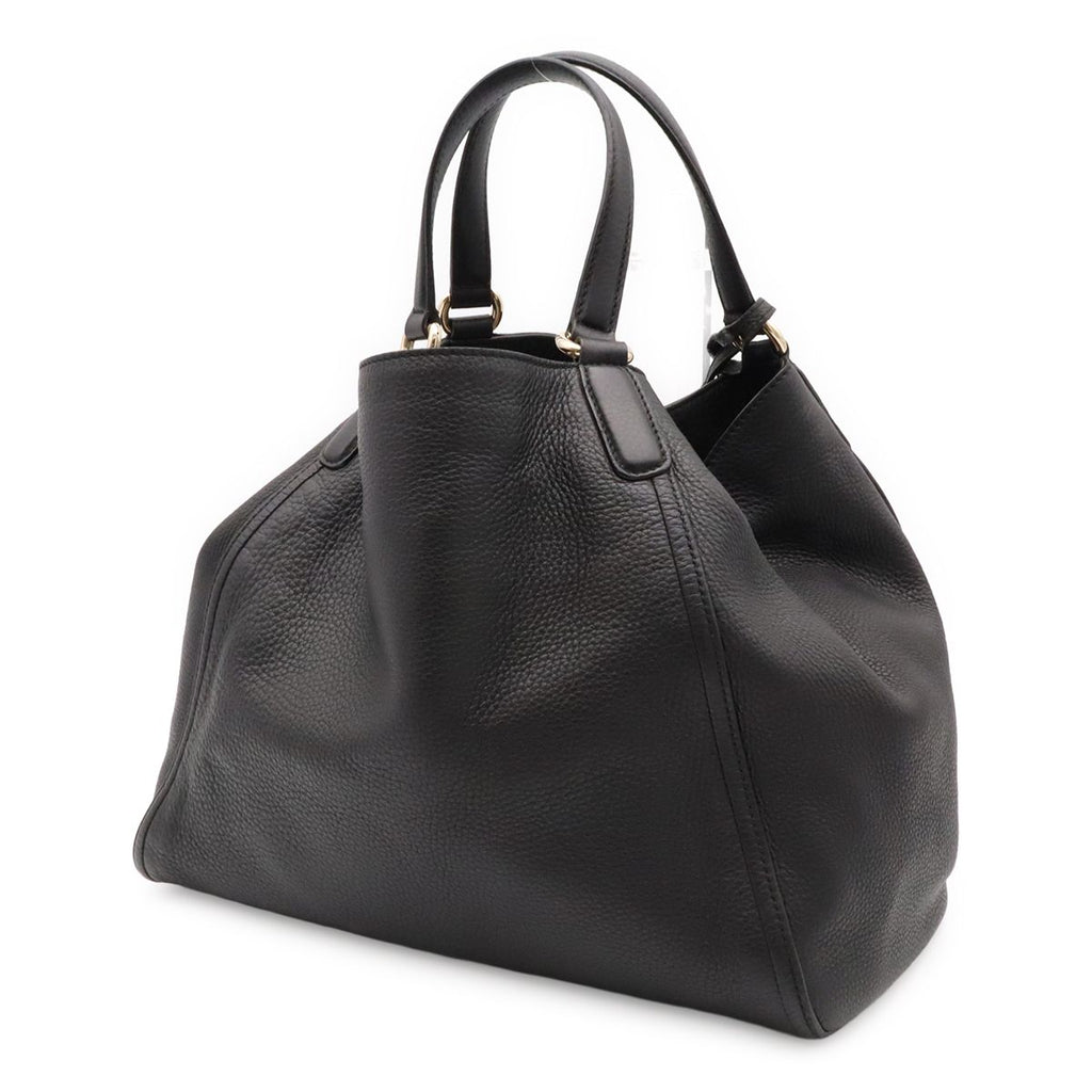 Gucci Soho Cellarius Tote Bag Shoulder Tassel Fringe Leather Black Gold — view 2