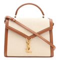 Saint Laurent Paris Cassandra Top Handle Bag Handbag Leather Natural Brown
