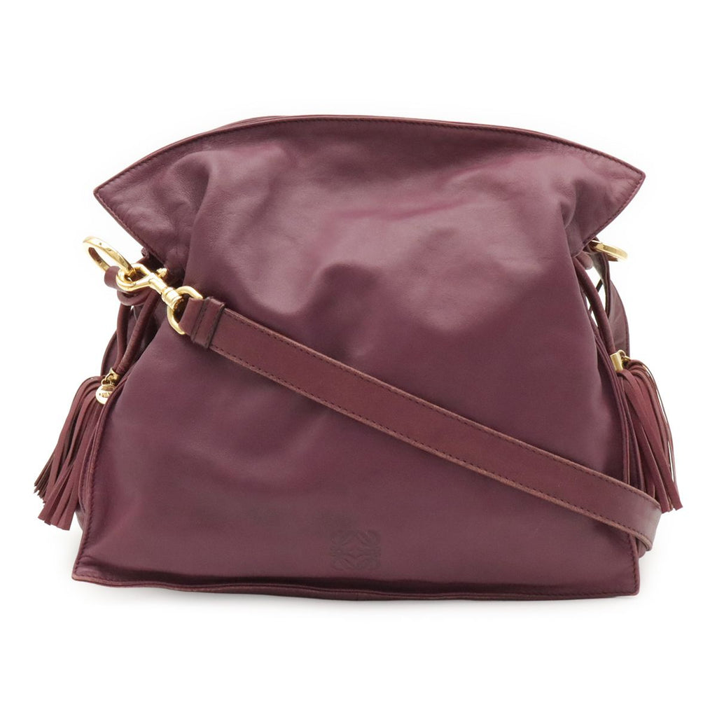 Loewe Flamenco Shoulder Bag Pochette Crossbody 2-Way Drawstring Fringe Tassel