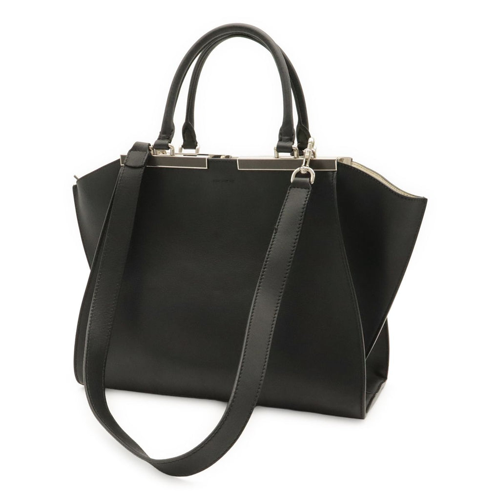 Fendi 2-Way Shoulder Bag Leather Black Silver — view 2