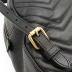 Gucci GG Marmont Backpack Quilted Leather Black Gold — view 6