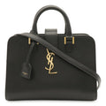Saint Laurent Paris YSL Baby Cabas 2-Way Shoulder Bag Leather Black