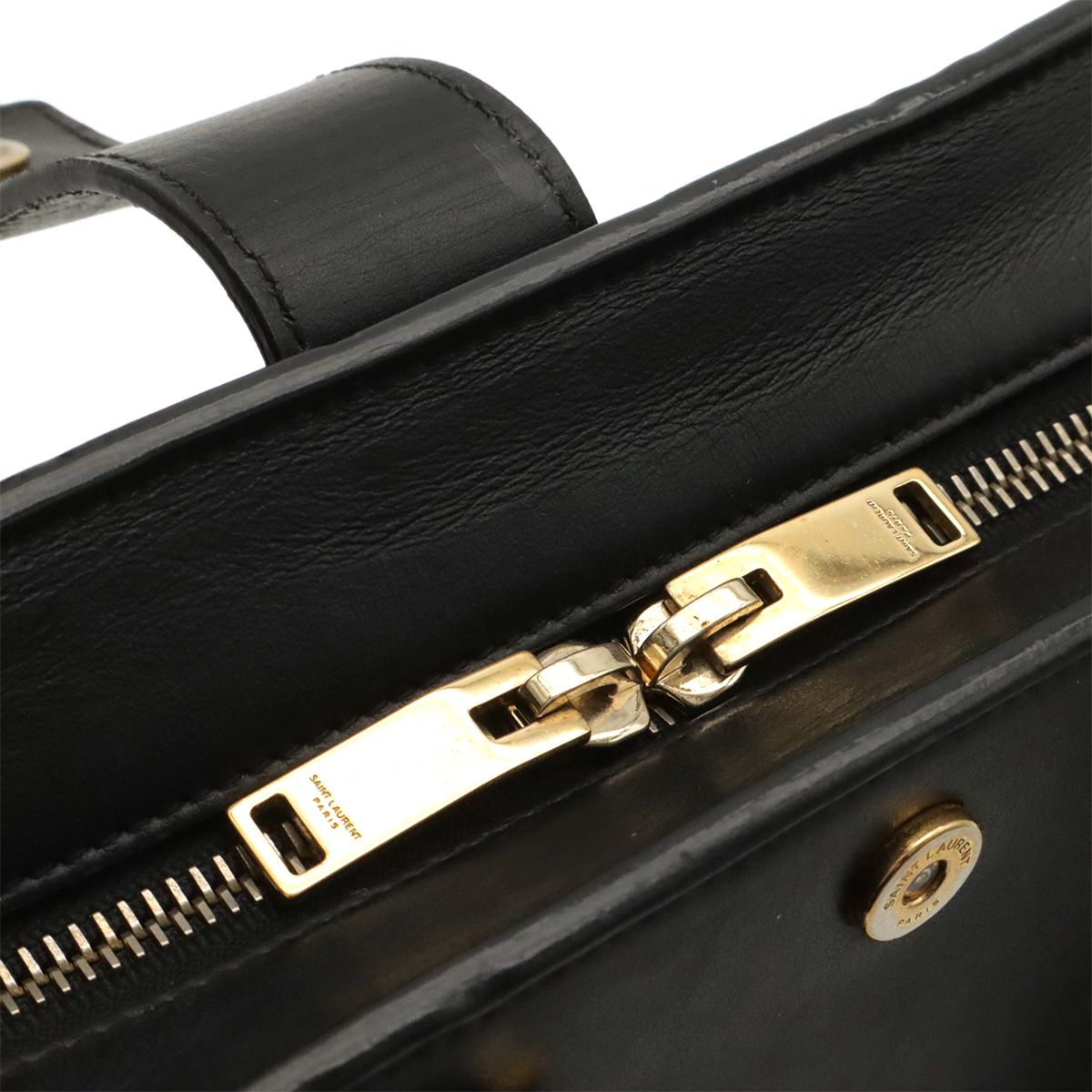 Saint Laurent Paris YSL Baby Cabas 2-Way Shoulder Bag Leather Black — view 7