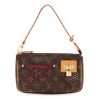 Louis Vuitton Monogram Perfo Pochette Accessoires Pouch Handbag Fuchsia