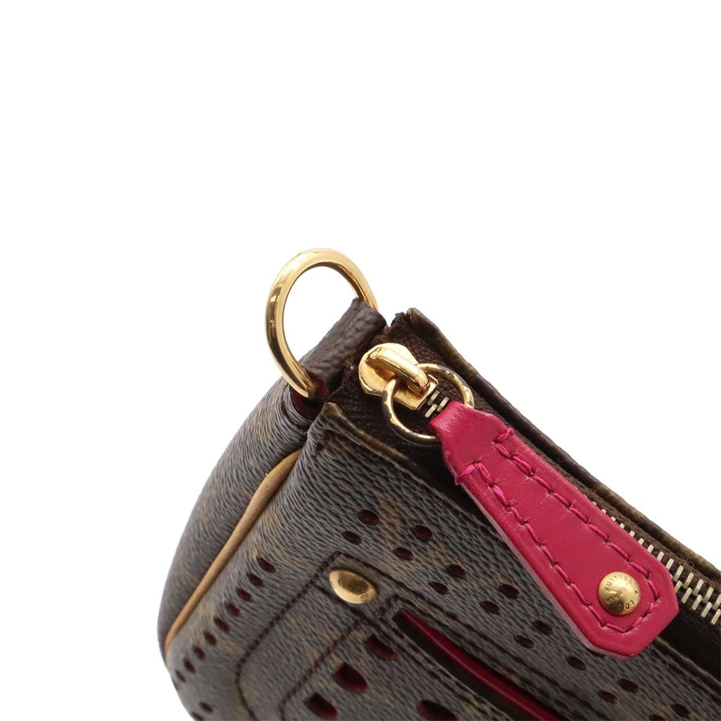 Louis Vuitton Monogram Perfo Pochette Accessoires Pouch Handbag Fuchsia — view 5