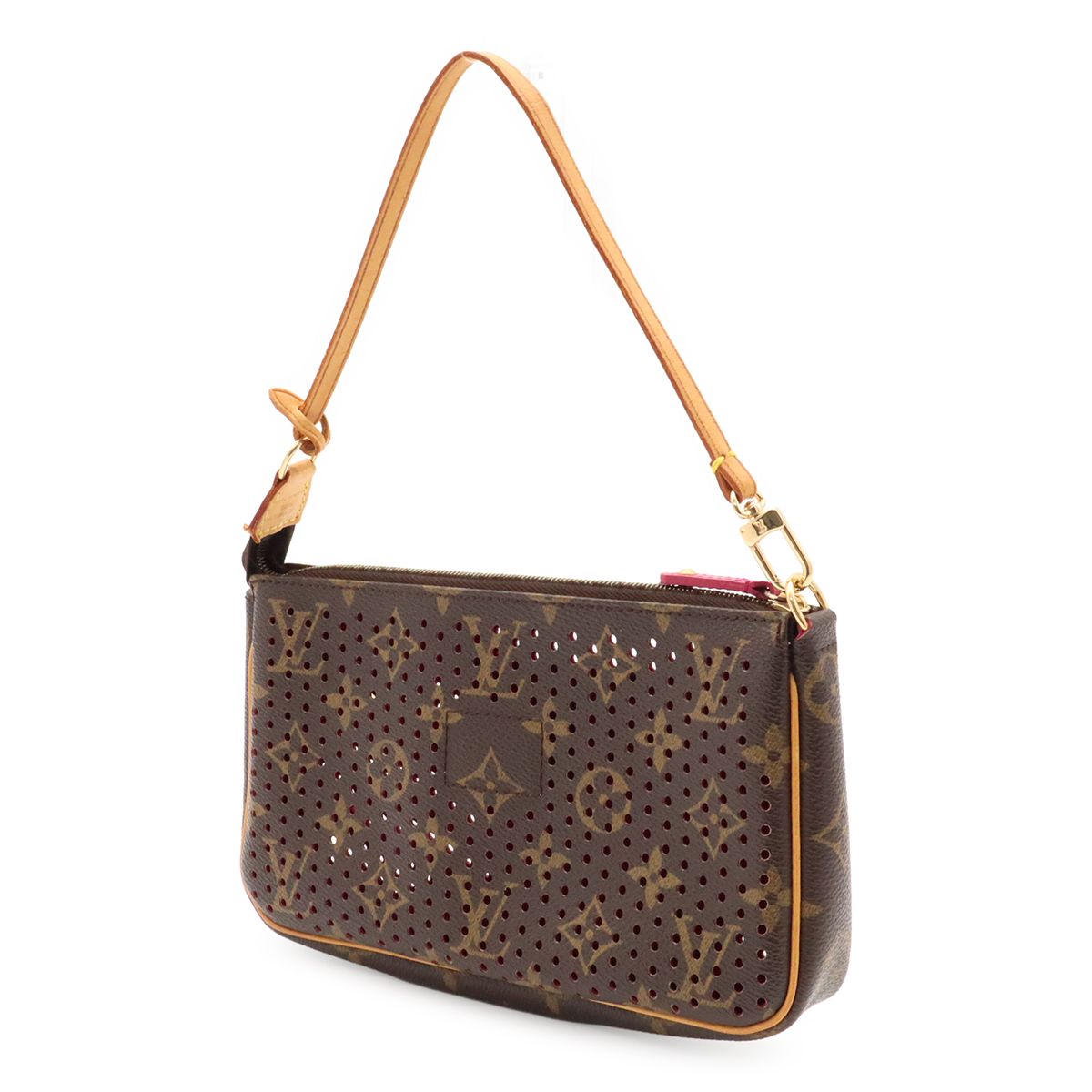 Louis Vuitton Monogram Perfo Pochette Accessoires Pouch Handbag Fuchsia — view 2