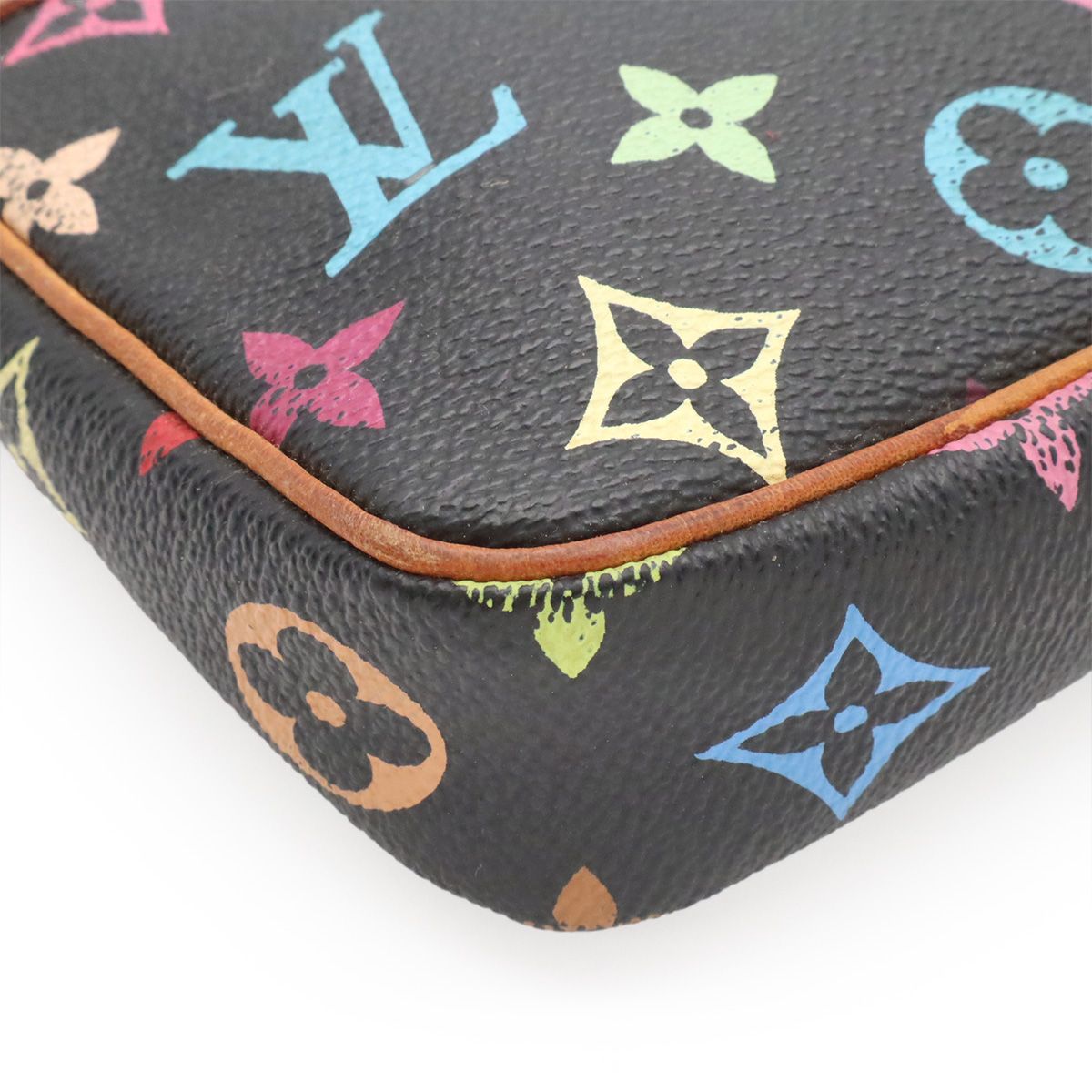 Louis Vuitton Monogram Multicolor Pochette Accessoires Pouch Case Noir Black — view 3