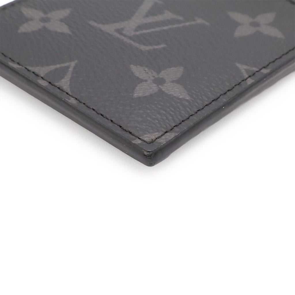 Louis Vuitton Monogram Eclipse Card Folder Holder Slot Pass Case with Neck Strap — view 3
