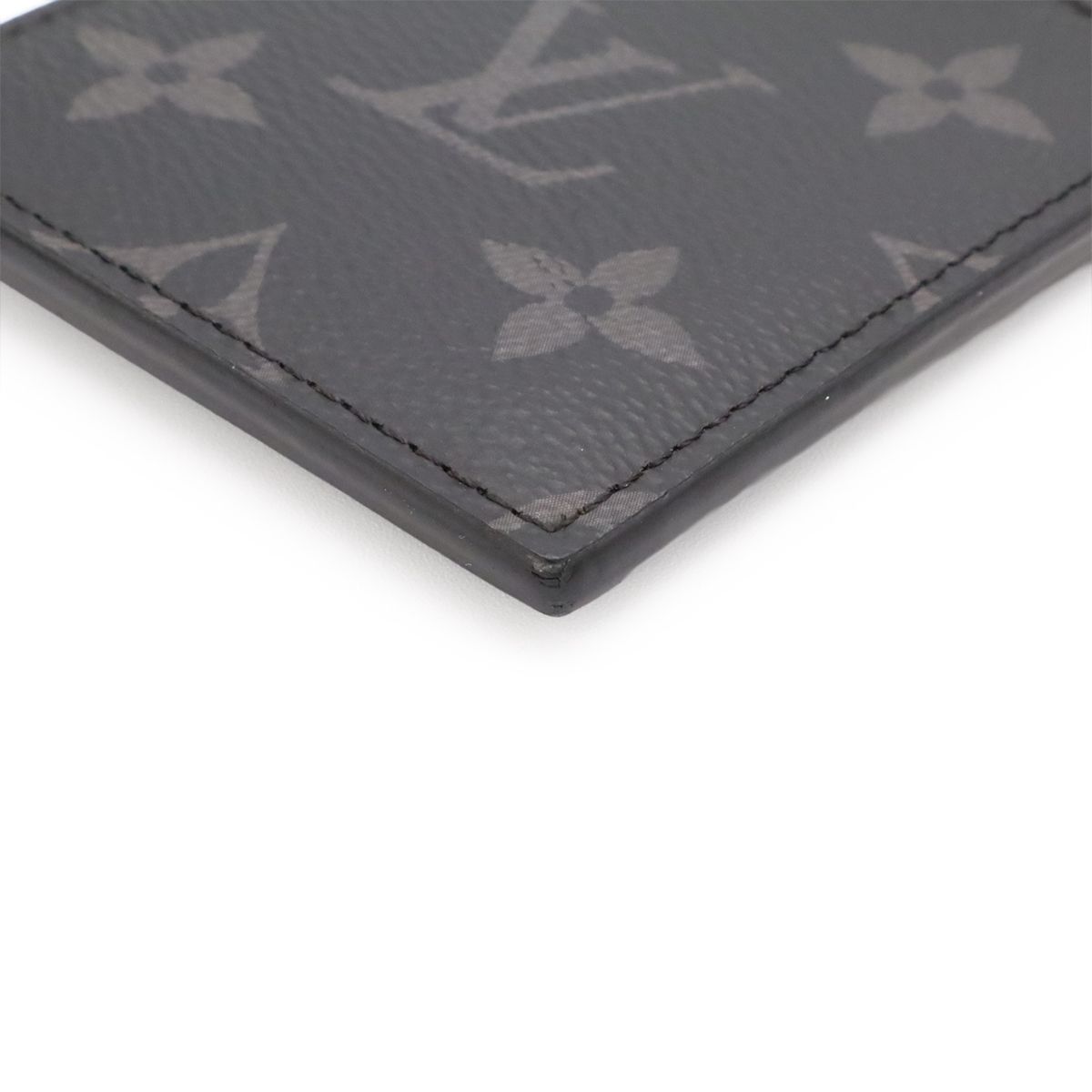 Louis Vuitton Monogram Eclipse Card Folder Holder Slot Pass Case with Neck Strap — view 3