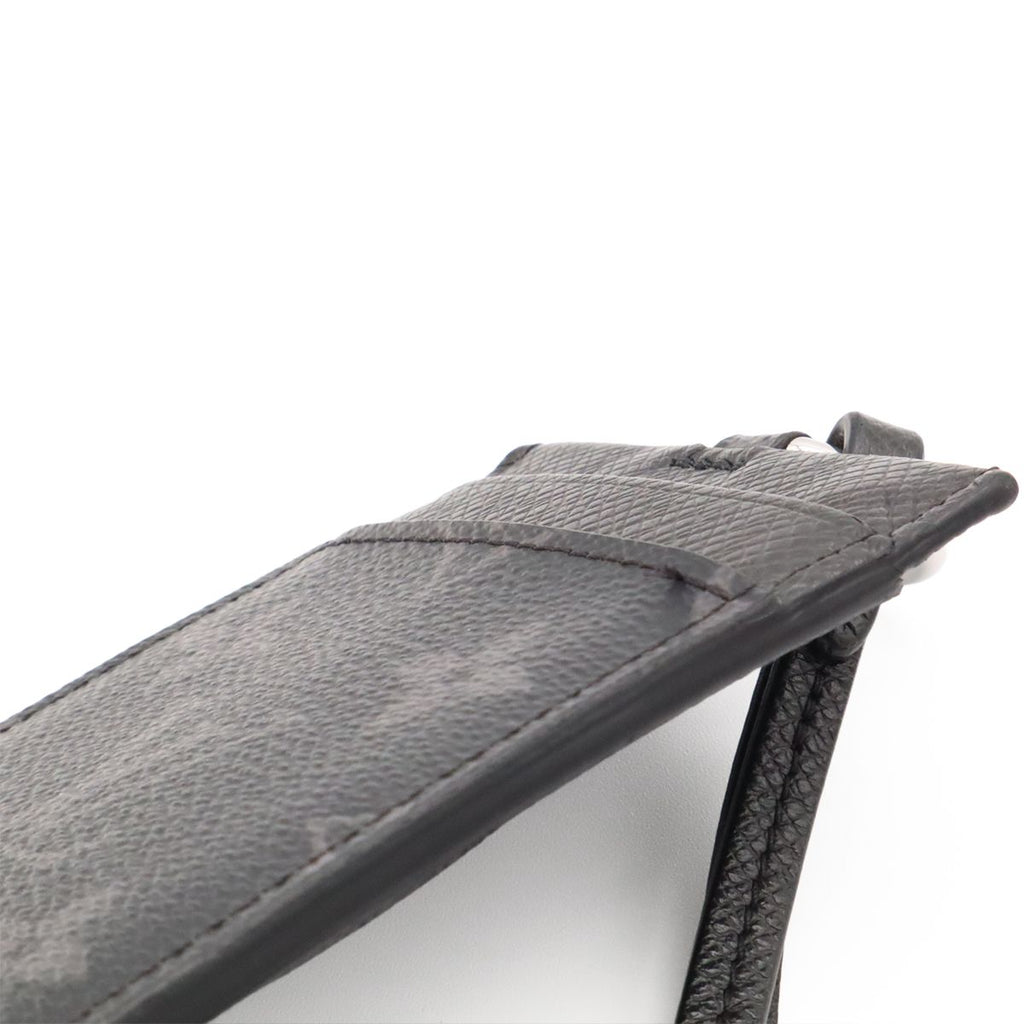 Louis Vuitton Monogram Eclipse Card Folder Holder Slot Pass Case with Neck Strap — view 7