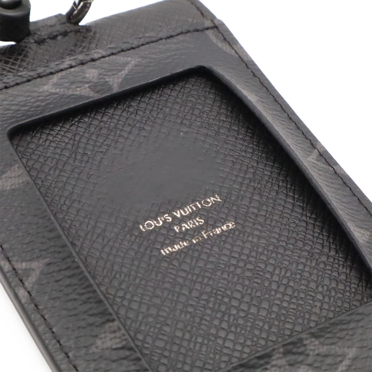 Louis Vuitton Monogram Eclipse Card Folder Holder Slot Pass Case with Neck Strap — view 6