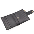 Prada Triangle Logo Compact Wallet Bifold Leather Nero Black Gold — view 6