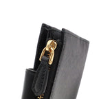 Prada Triangle Logo Compact Wallet Bifold Leather Nero Black Gold — view 5