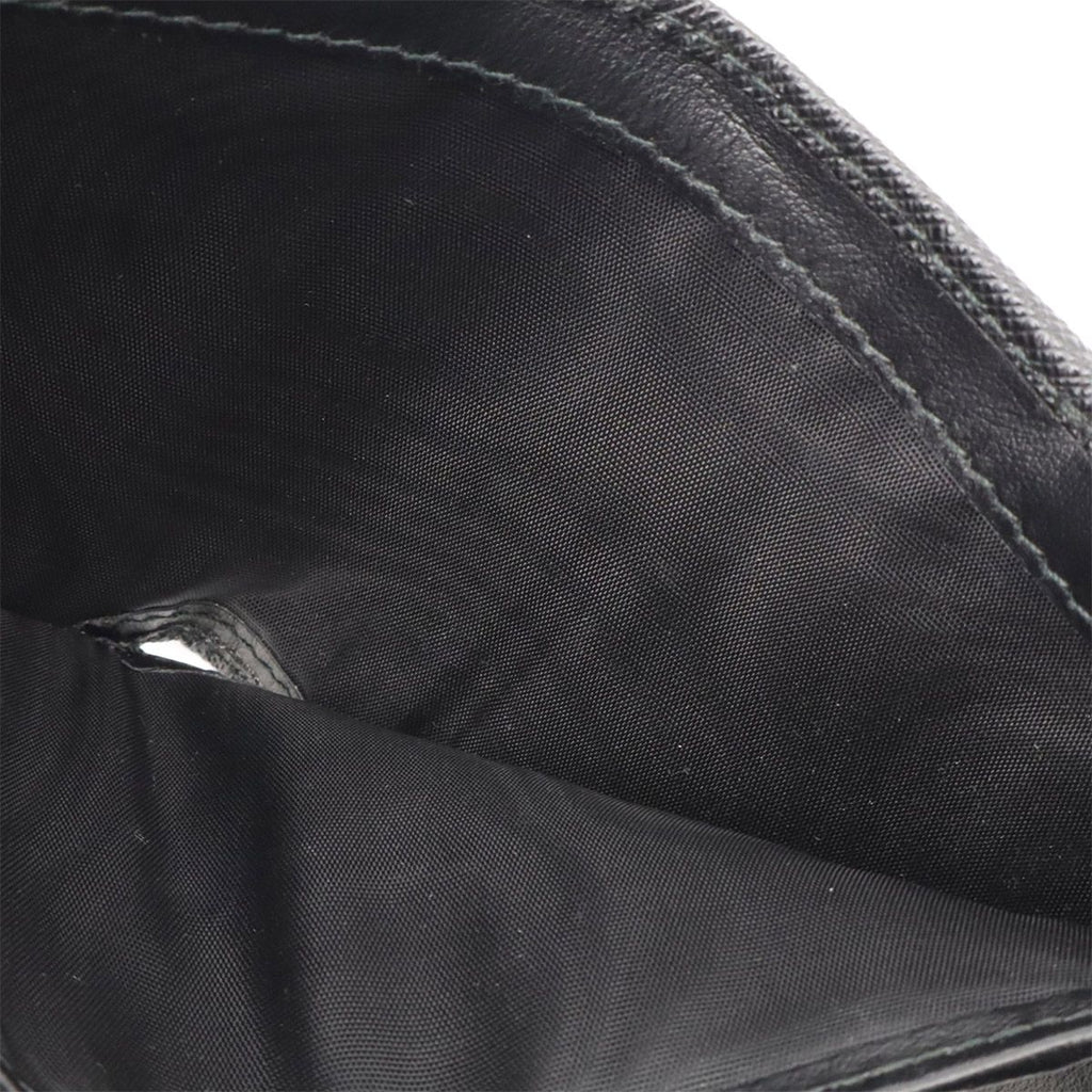 Prada Triangle Logo Compact Wallet Bifold Leather Nero Black Gold — view 7