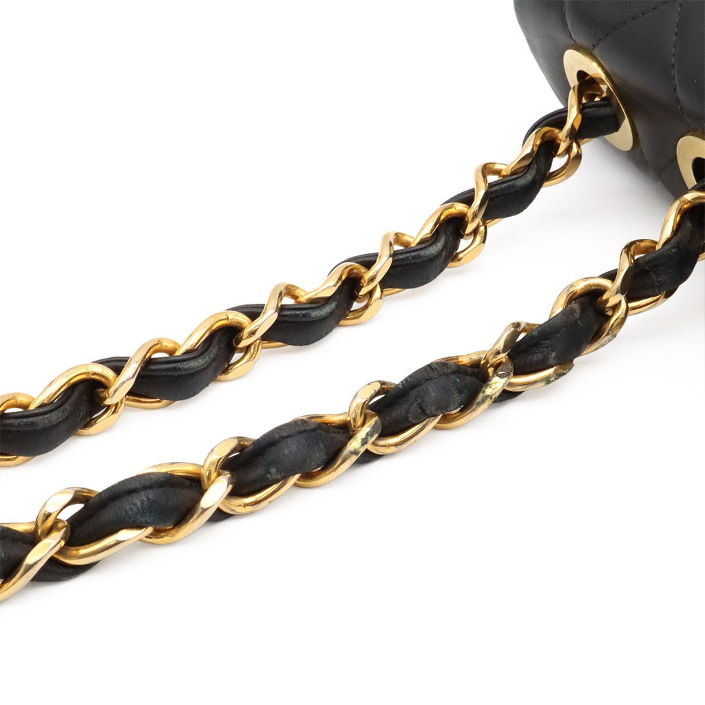 Chanel Maxi Quilted CC Logo Chain Shoulder Bag 2-Way Leather Black Gold — view 4