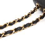 Chanel Maxi Quilted CC Logo Chain Shoulder Bag 2-Way Leather Black Gold — view 4