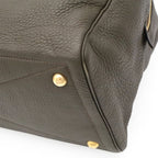 Hermes Victoria 43 Boston Bag Purse Taurillon Clemence Leather Dark Olive — view 3