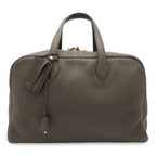 Hermes Victoria 43 Boston Bag Purse Taurillon Clemence Leather Dark Olive