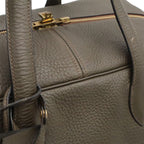 Hermes Victoria 43 Boston Bag Purse Taurillon Clemence Leather Dark Olive — view 7