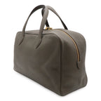 Hermes Victoria 43 Boston Bag Purse Taurillon Clemence Leather Dark Olive — view 2