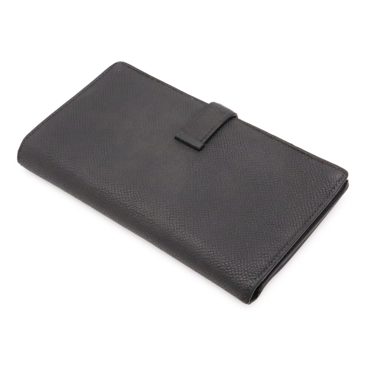 Hermes Bearn Soufflet Wallet Bifold Veau Epsom Black Silver — view 2