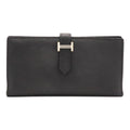Hermes Bearn Soufflet Wallet Bifold Veau Epsom Black Silver