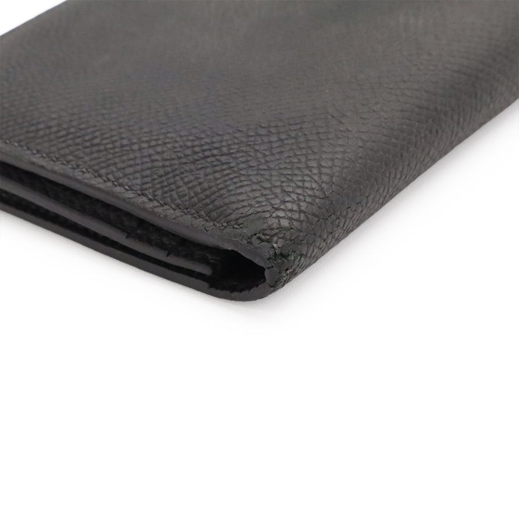 Hermes Bearn Soufflet Wallet Bifold Veau Epsom Black Silver — view 3