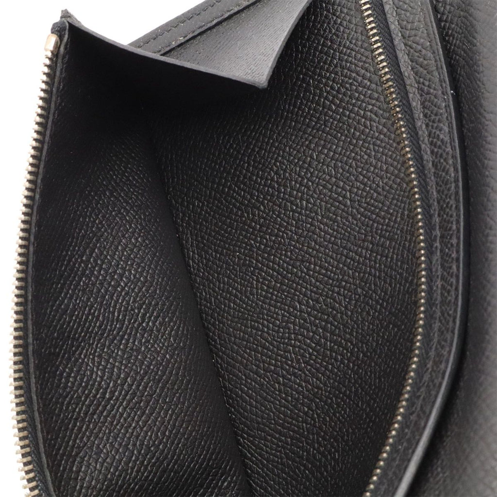 Hermes Bearn Soufflet Wallet Bifold Veau Epsom Black Silver — view 8