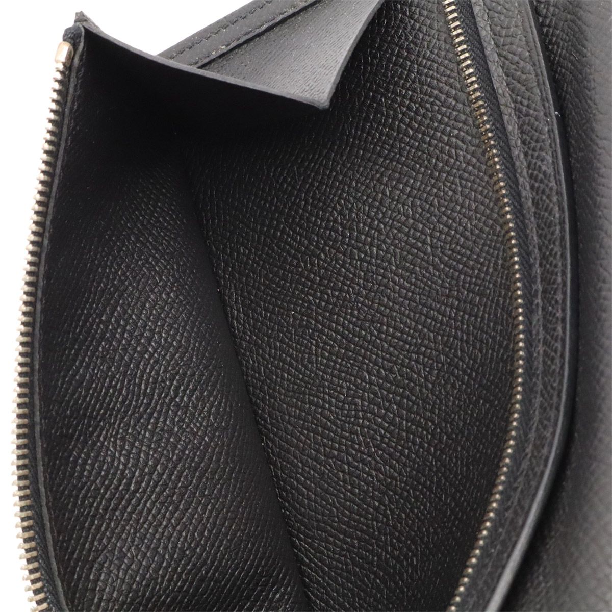 Hermes Bearn Soufflet Wallet Bifold Veau Epsom Black Silver — view 8