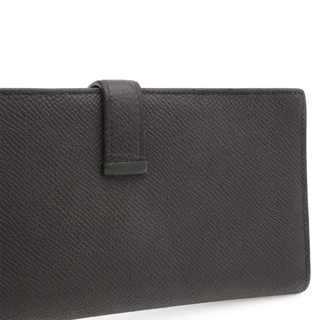 Hermes Bearn Soufflet Wallet Bifold Veau Epsom Black Silver — view 5