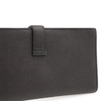 Hermes Bearn Soufflet Wallet Bifold Veau Epsom Black Silver — view 5