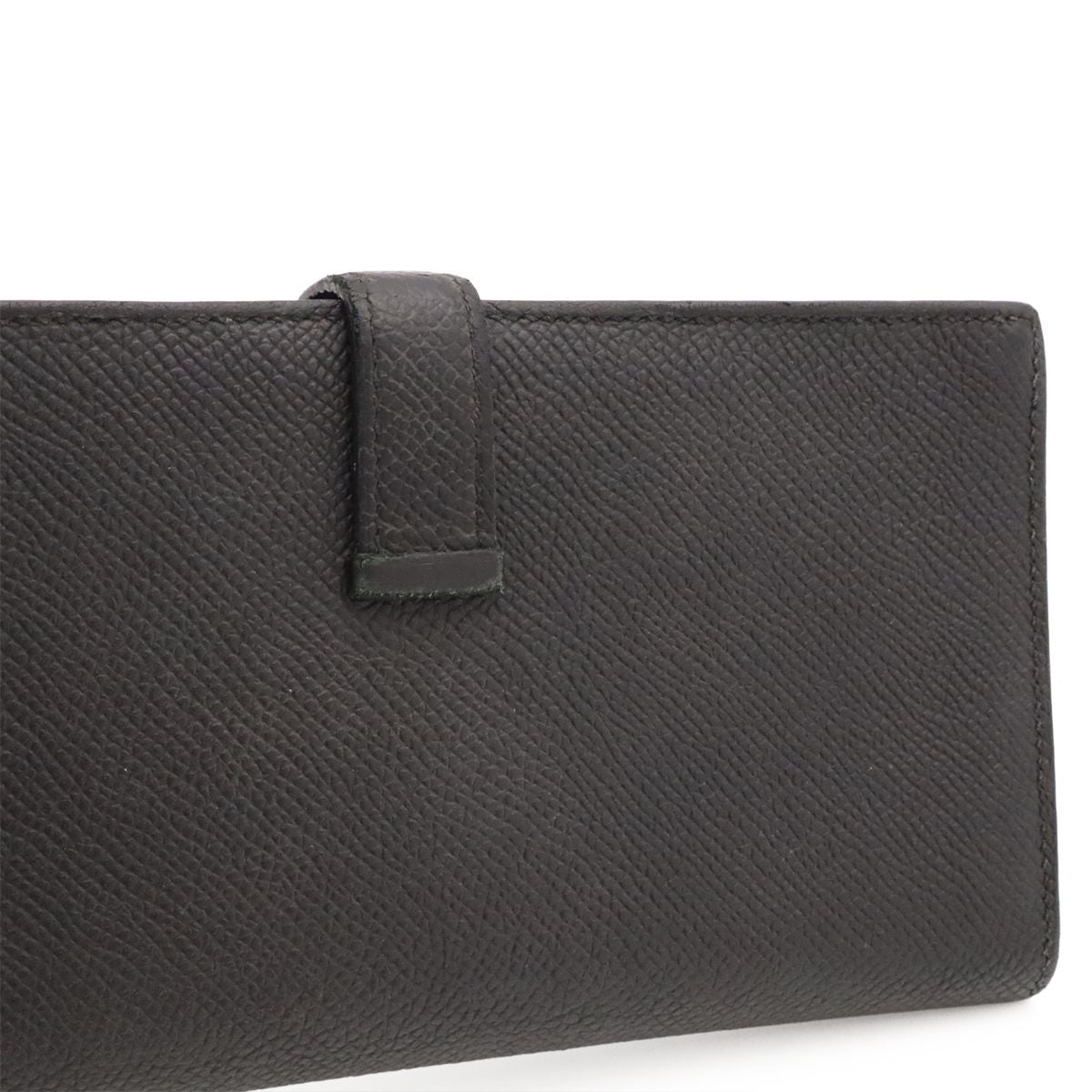 Hermes Bearn Soufflet Wallet Bifold Veau Epsom Black Silver — view 5