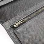 Hermes Bearn Soufflet Wallet Bifold Veau Epsom Black Silver — view 7