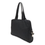 Prada Triangle Logo Business Briefcase Tote Bag Nylon Leather Black Silver — view 2