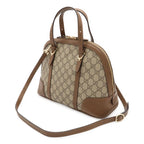 Gucci Nice GG Supreme 2-Way Shoulder Bag Crossbody Leather Beige Mocha Brown — view 2