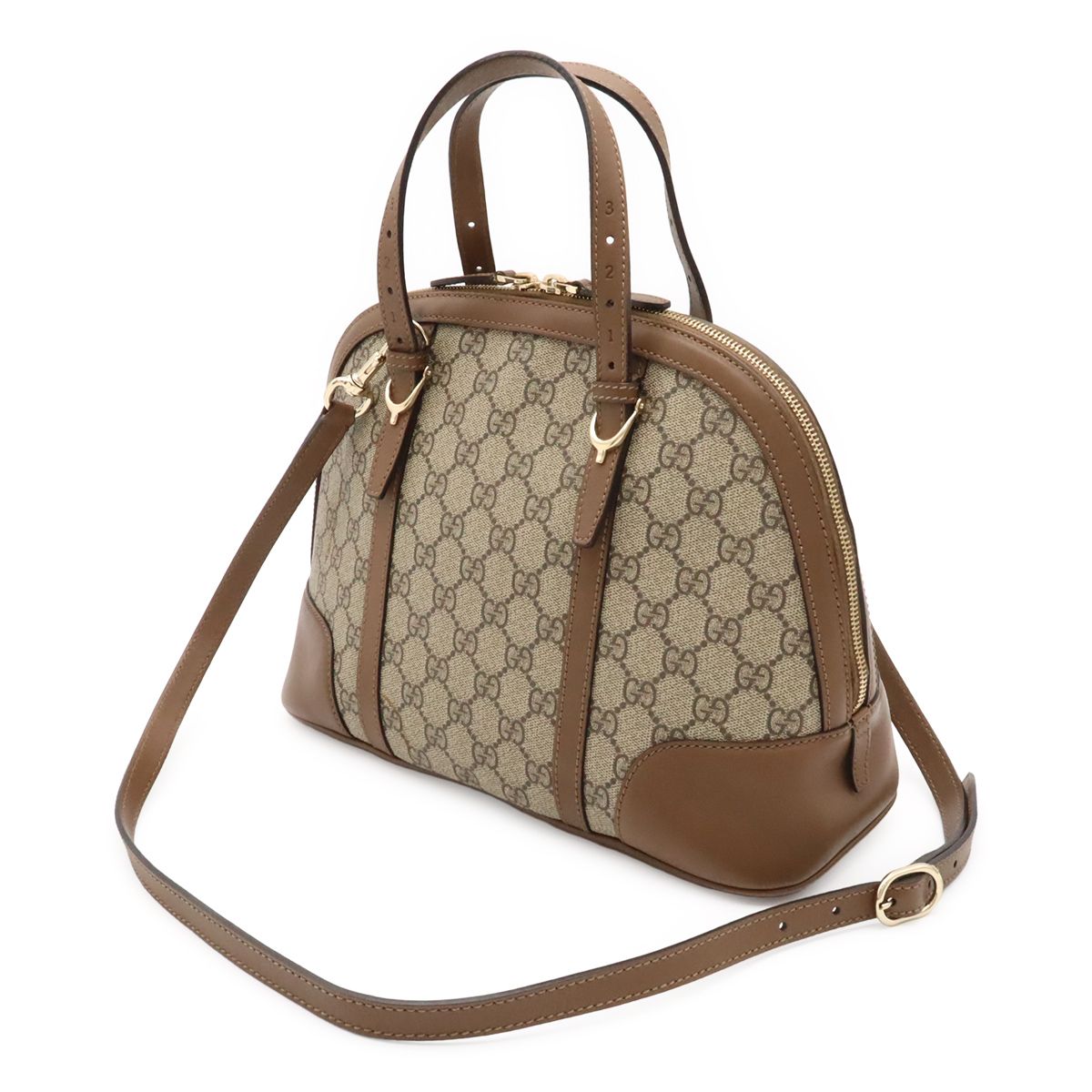 Gucci Nice GG Supreme 2-Way Shoulder Bag Crossbody Leather Beige Mocha Brown — view 2