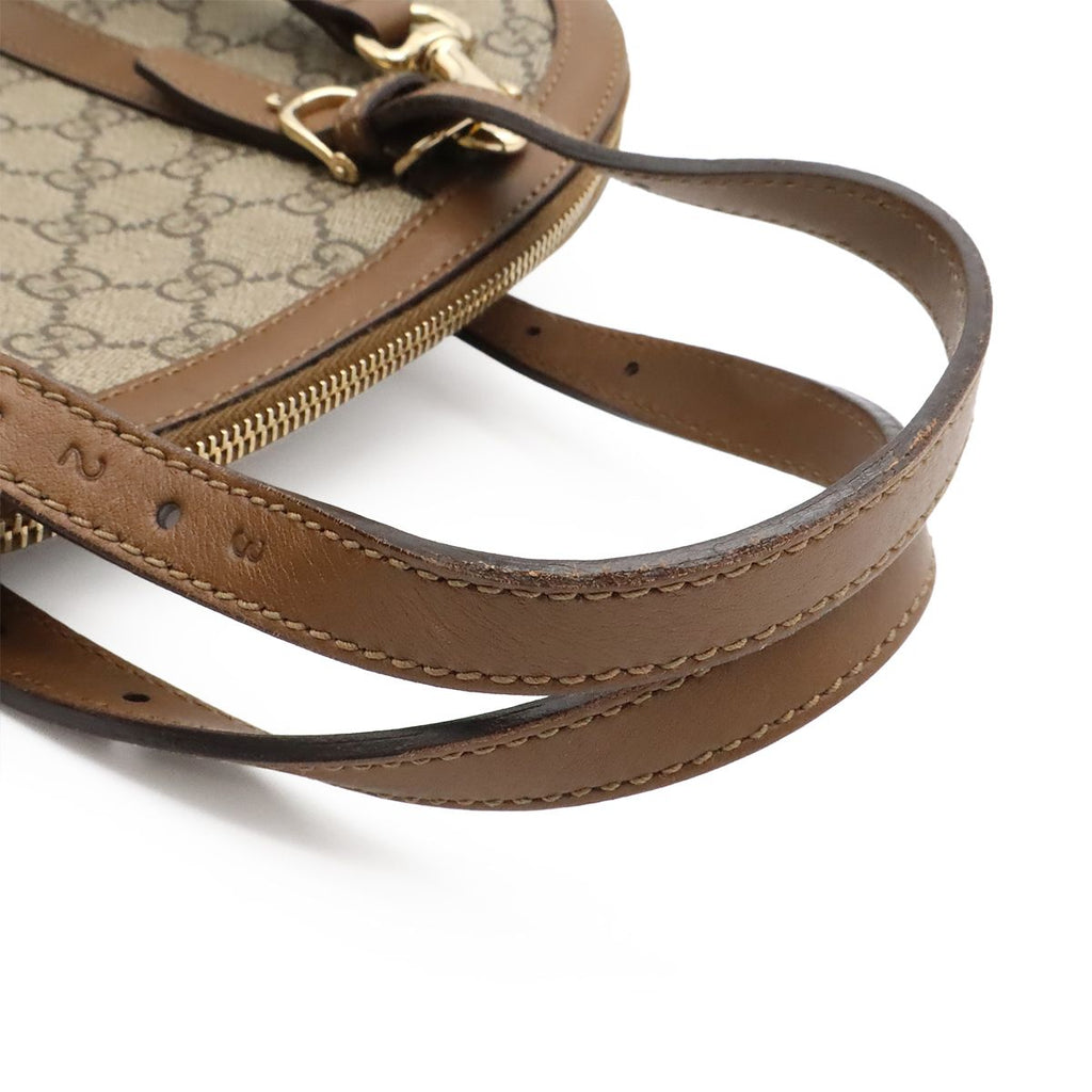 Gucci Nice GG Supreme 2-Way Shoulder Bag Crossbody Leather Beige Mocha Brown — view 4