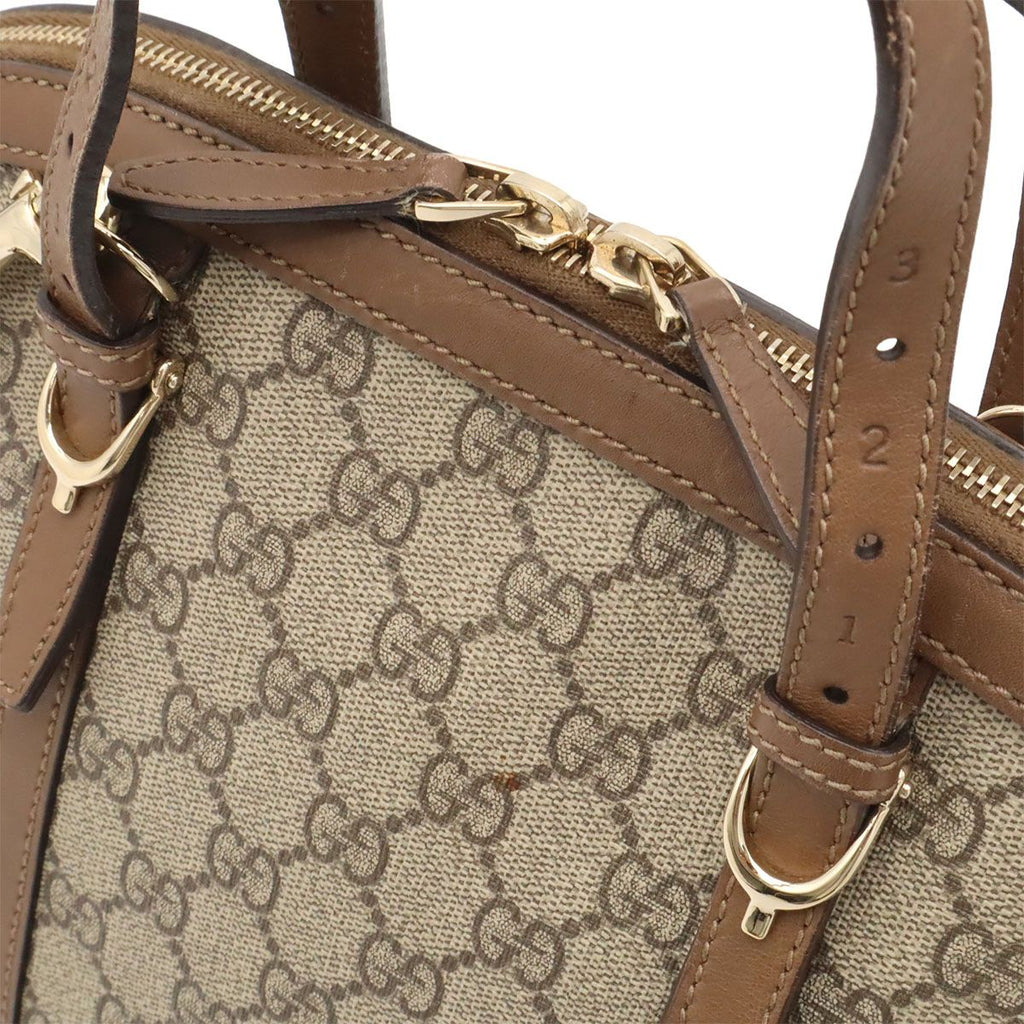 Gucci Nice GG Supreme 2-Way Shoulder Bag Crossbody Leather Beige Mocha Brown — view 5