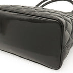 Chanel Quilted CC Logo Reissue Tote Shoulder Bag Patent Patent Leather Black — view 3