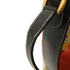 Gucci Shoulder Bag Drawstring Scarf Pattern Quilted Nylon Black Multicolor — view 8
