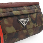 Prada Triangle Logo Waist Pouch Belt Bag Hip Camouflage Pattern Nylon Green — view 8