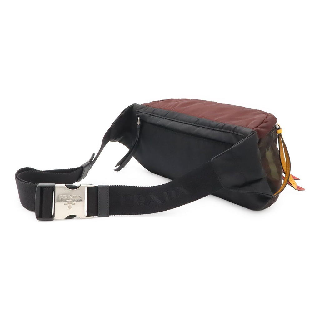 Prada Triangle Logo Waist Pouch Belt Bag Hip Camouflage Pattern Nylon Green — view 2