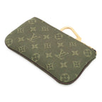 Louis Vuitton Monogram Mini Lin Pochette Cles Coin Purse with Khaki Green Key — view 2