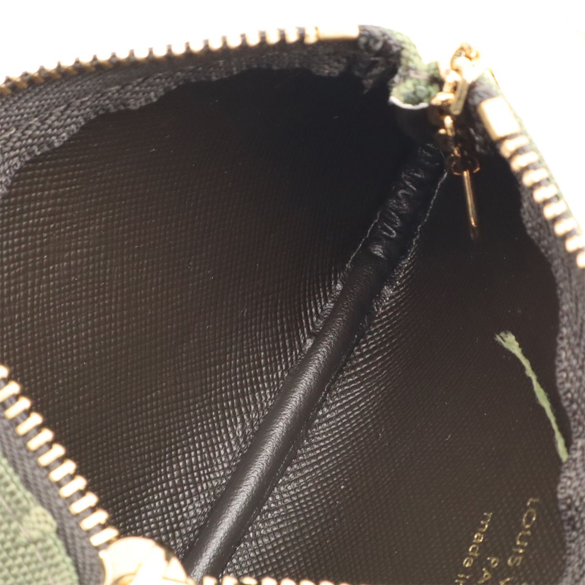 Louis Vuitton Monogram Mini Lin Pochette Cles Coin Purse with Khaki Green Key — view 6